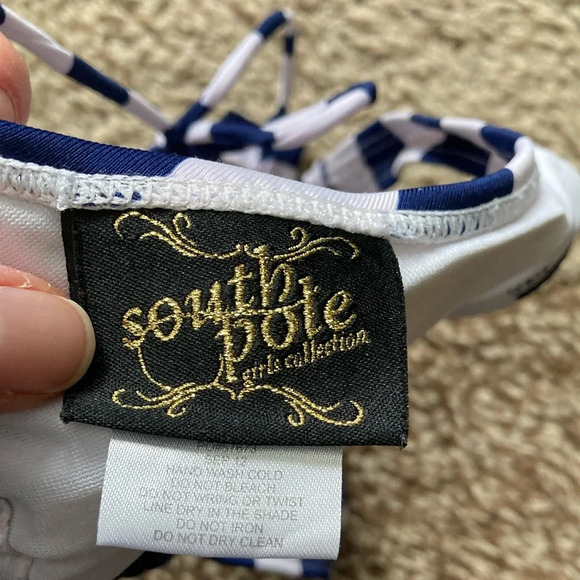 South Pole Blue and White Striped Bikini Top - Picture 2 of 7